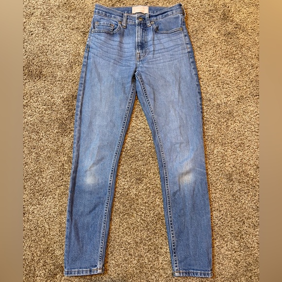 EVERLANE High-Rise Ankle Jeans in Medium Blue Wash High-Waisted Denim Size 24 - Picture 3 of 12